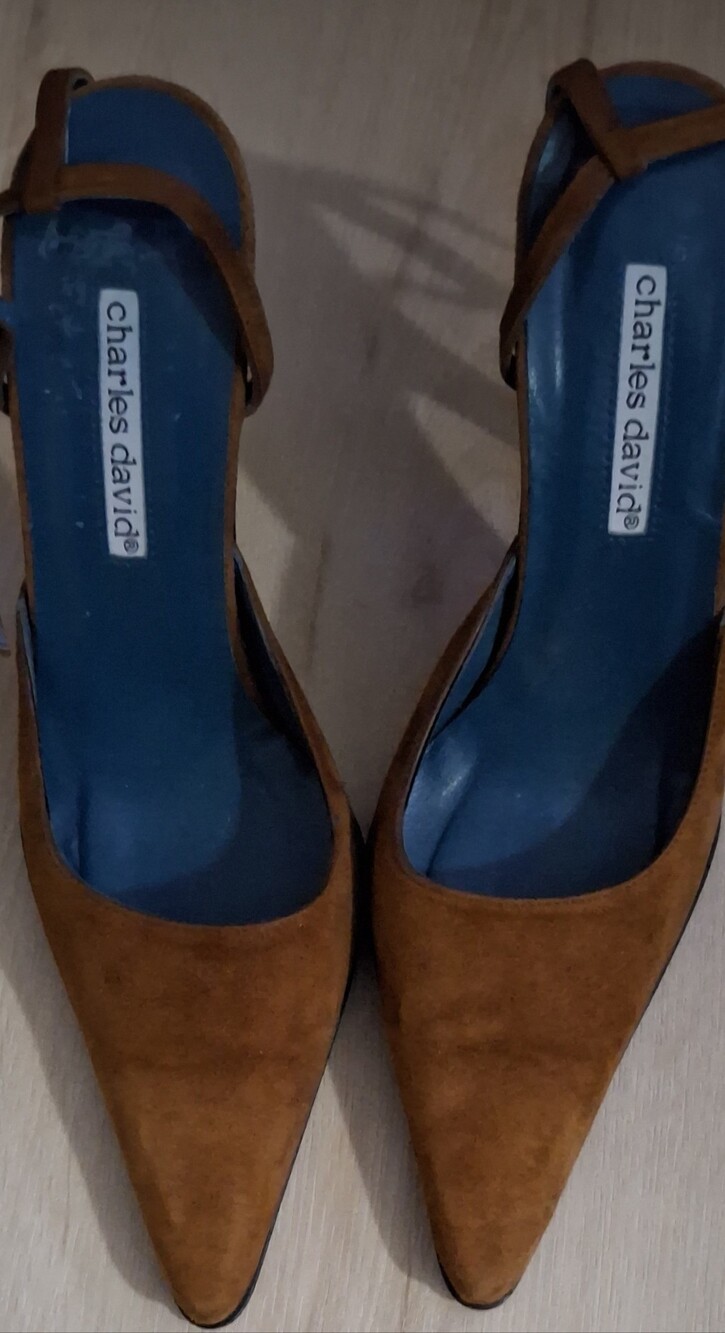 Charles David Women's Brown Suede Pointed-Toe Slingback Pumps